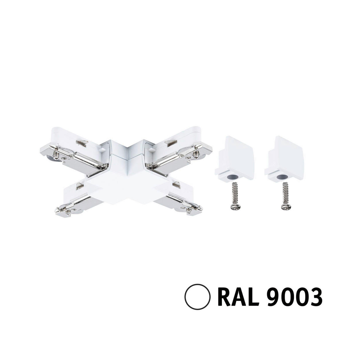 SCHIENENSYSTEM-VERBINDER URail X-Verbinder 10,4/1,8/10,4 cm   - Weiß, Basics, Metall (10,4/1,8/10,4cm) - Paulmann