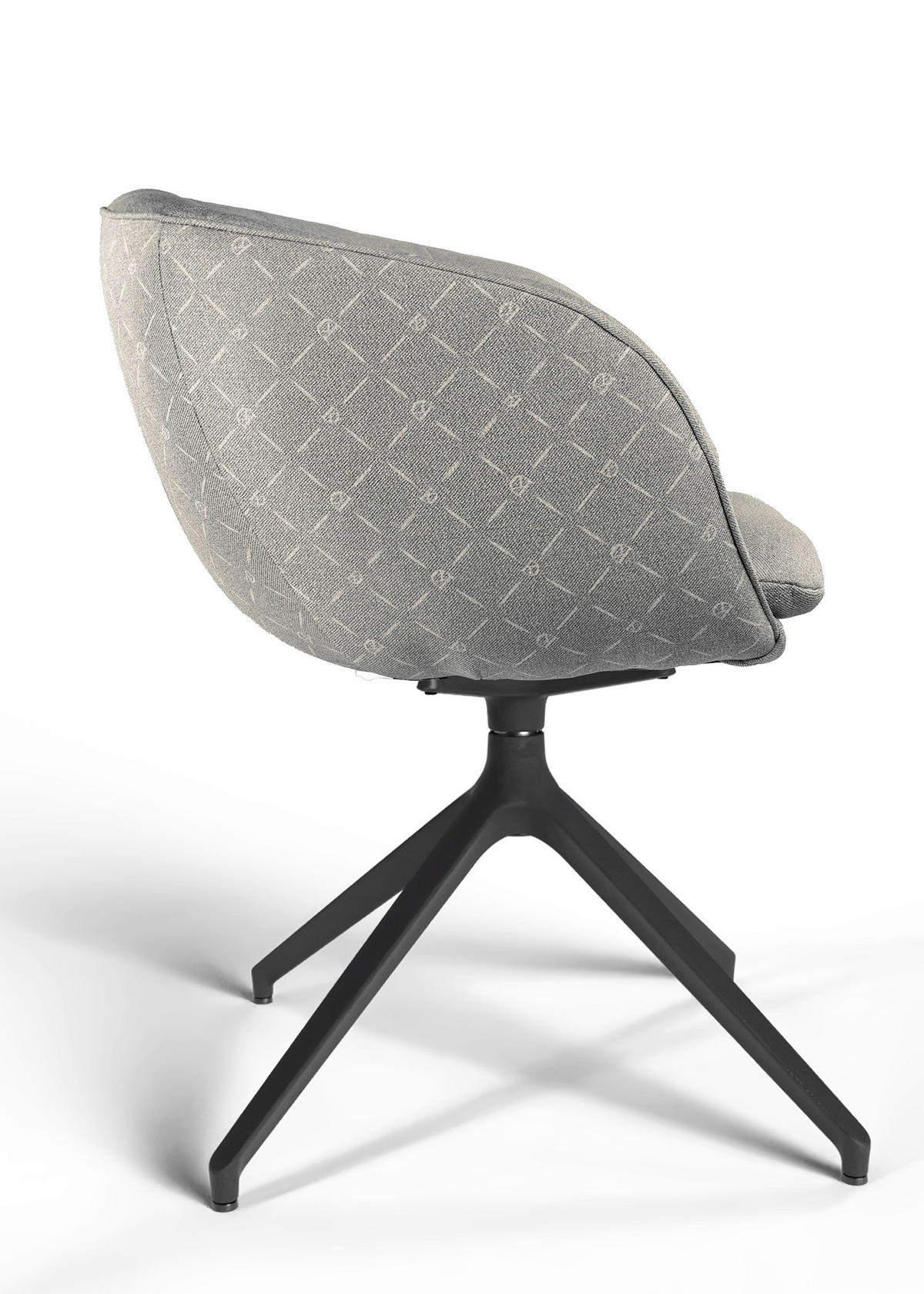 ARMLEHNSTUHL  Beinauswahl, Sitzfläche 360° drehbar, Stoff-/Lederauswahl Jacquard  Hellgrau  - Hellgrau/Schwarz, Design, Textil/Metall (62/81/63cm) - Dieter Knoll