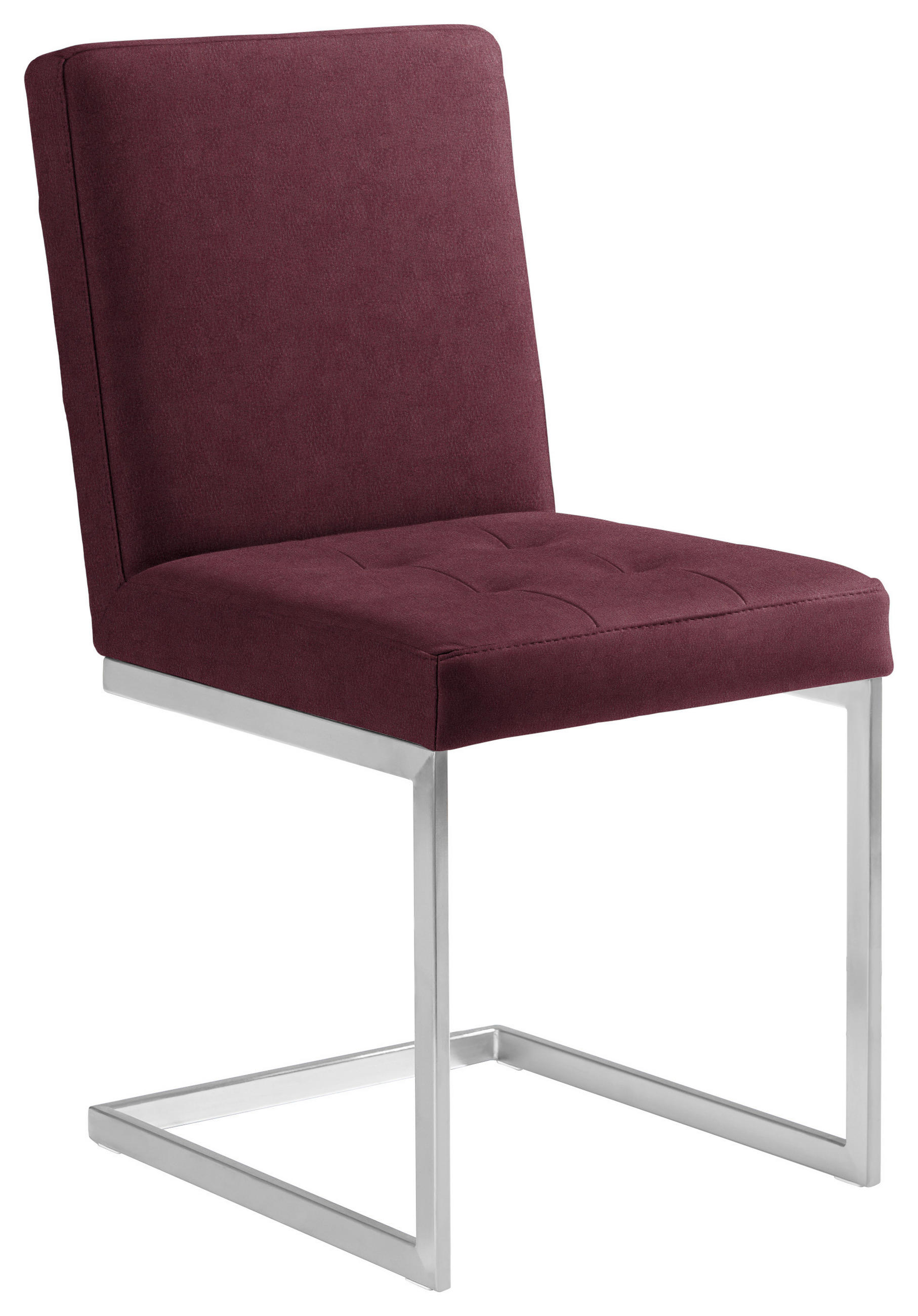 SCHWINGSTUHL  in Stahl Mikrofaser  - Edelstahlfarben/Bordeaux, Design, Textil/Metall (45/91/58cm) - Moderano