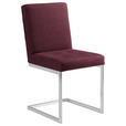 SCHWINGSTUHL  in Stahl Mikrofaser  - Edelstahlfarben/Bordeaux, Design, Textil/Metall (45/91/58cm) - Moderano