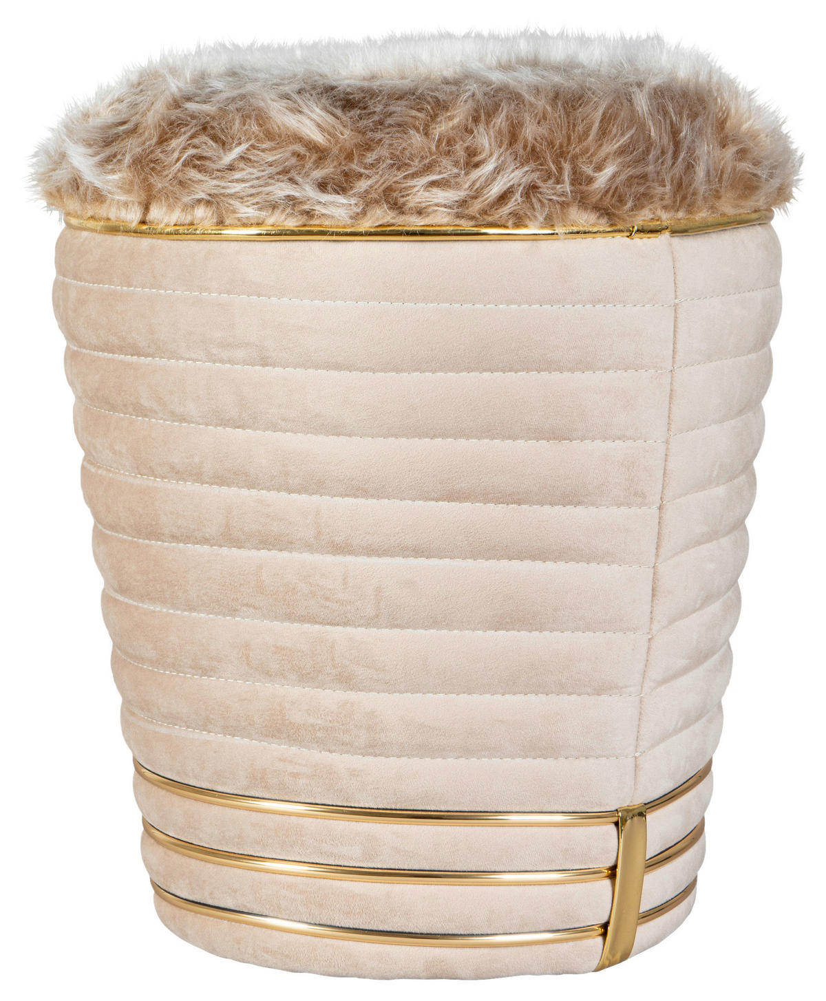 HOCKER Struktur Taupe, Goldfarben  - Taupe/Goldfarben, Design, Textil (42/50cm) - Kayoom