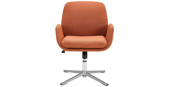 ARMLEHNSTUHL in Eisen Webstoff - Edelstahlfarben/Orange, KONVENTIONELL, Textil/Metall (60/77-84/66cm) - Novel