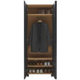 GARDEROBENSCHRANK  in 70/193/37 cm  - Eichefarben/Anthrazit, Design, Glas/Holzwerkstoff (70/193/37cm) - Dieter Knoll