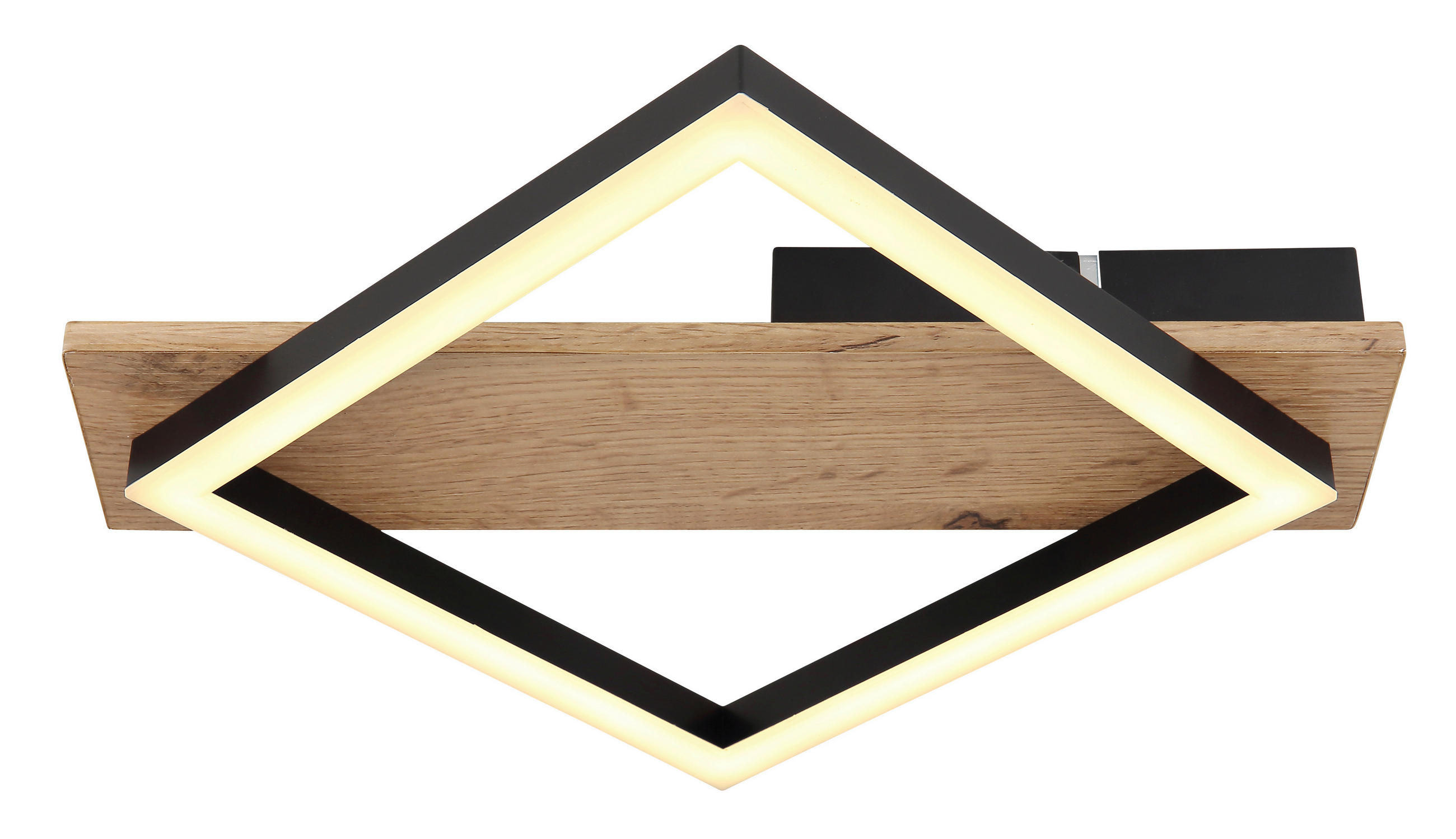 STROPNA LED-SVETILKA //3000 K/230 V/ - črna/temno rjava, Natur, kovina/umetna masa (33/31/5,5cm) - Globo