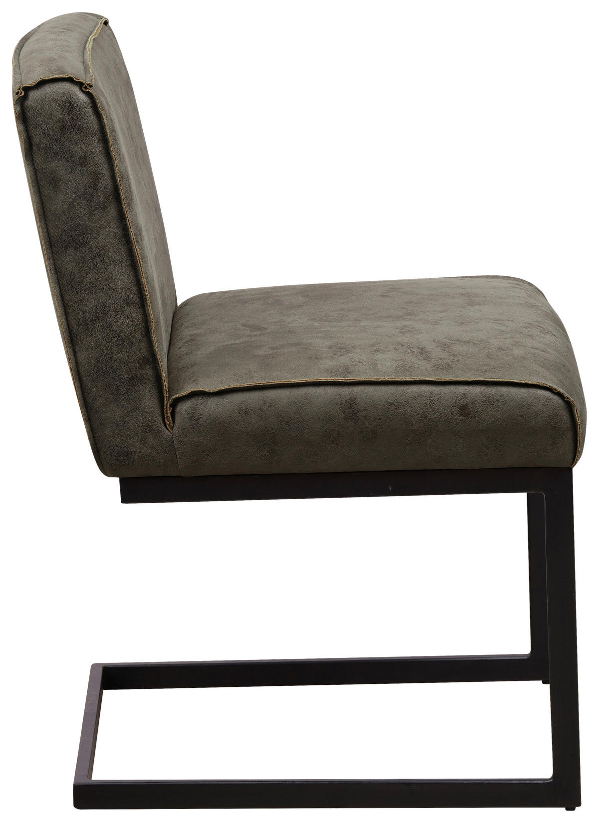 SADA STOL. S PRUŽ. PODNOŽÍM, mikrovlákno, tmavozelená - čierna/tmavozelená, Konventionell, kov/textil (53/81/61cm) - MID.YOU