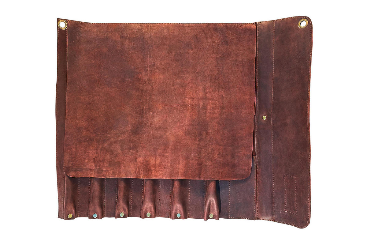 PRIBOR ZA KUVANJE - tamnobraon, Osnovno, koža (44/57cm) - Samura