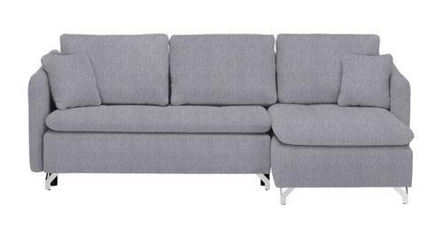 ECKSOFA Grau Struktur  - Silberfarben/Grau, Design, Textil/Metall (223/146cm) - Ti'me