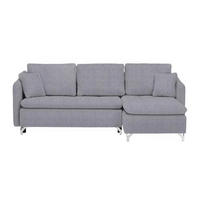 ECKSOFA Grau Struktur  - Silberfarben/Grau, Design, Textil/Metall (223/146cm) - Ti'me