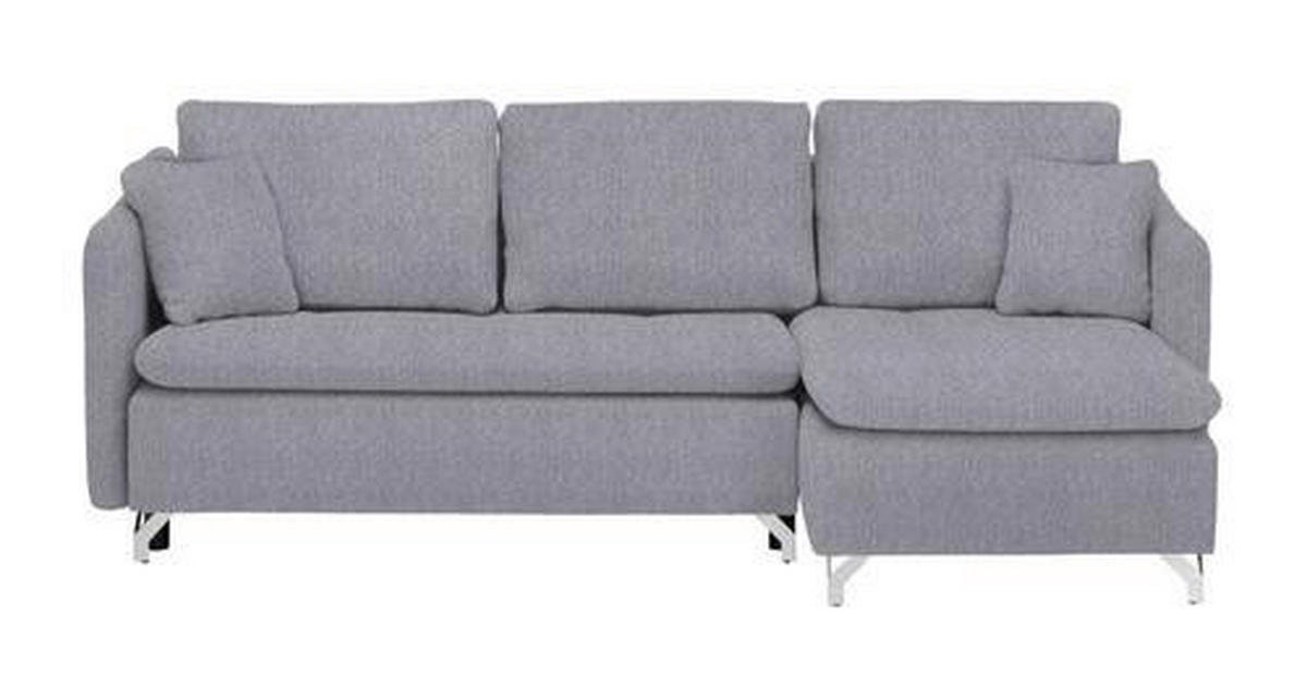 ECKSOFA Grau Struktur  - Silberfarben/Grau, Design, Textil/Metall (223/146cm) - Ti'me