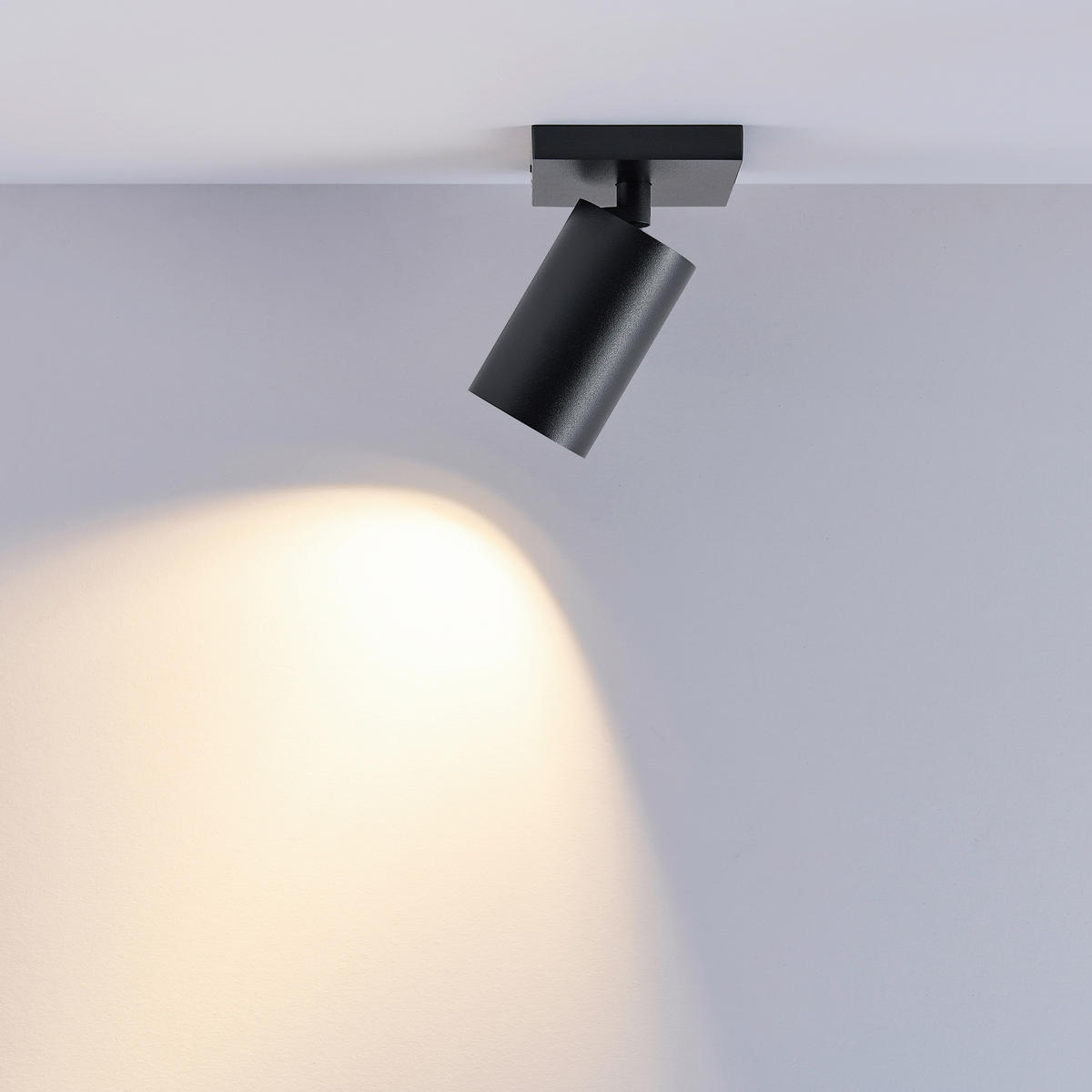 DECKENSTRAHLER - Schwarz, Design, Metall (6/6/12,5cm)
