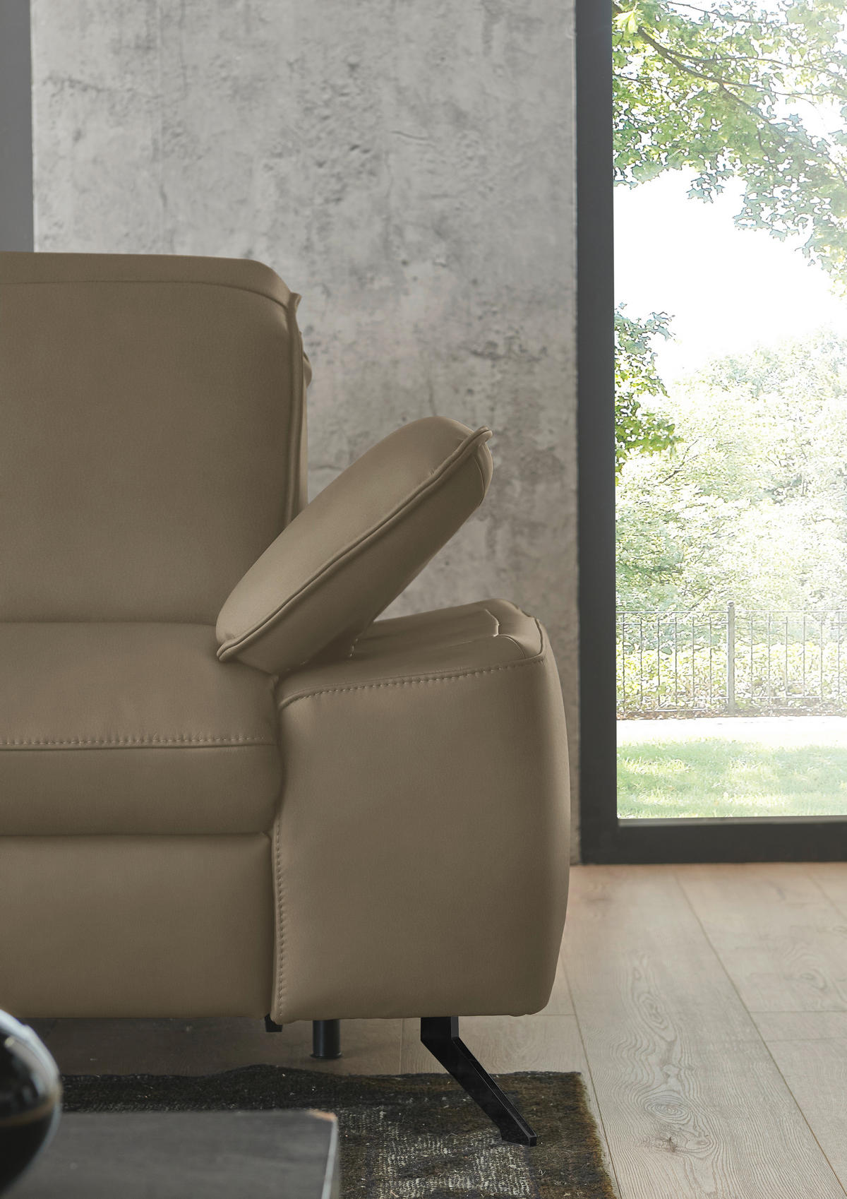 ECKSOFA  Echtleder Schlammfarben  - Schlammfarben/Schwarz, Design, Leder/Metall (169/307cm) - Beldomo Premium