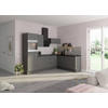 ECKKÜCHE 270/200 cm  in Grau  - Edelstahlfarben/Anthrazit, Basics, Holzwerkstoff/Metall (270/200cm) - Optifit