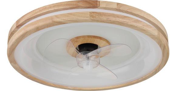 DECKENLEUCHTE 30 W 50/12,5 cm - Dunkelbraun/Weiß, Design, Holz/Kunststoff (50/12,5cm) - Novel