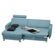 ECKSOFA in Webstoff Hellblau  - Schwarz/Hellblau, Design, Kunststoff/Textil (165/257cm) - Xora