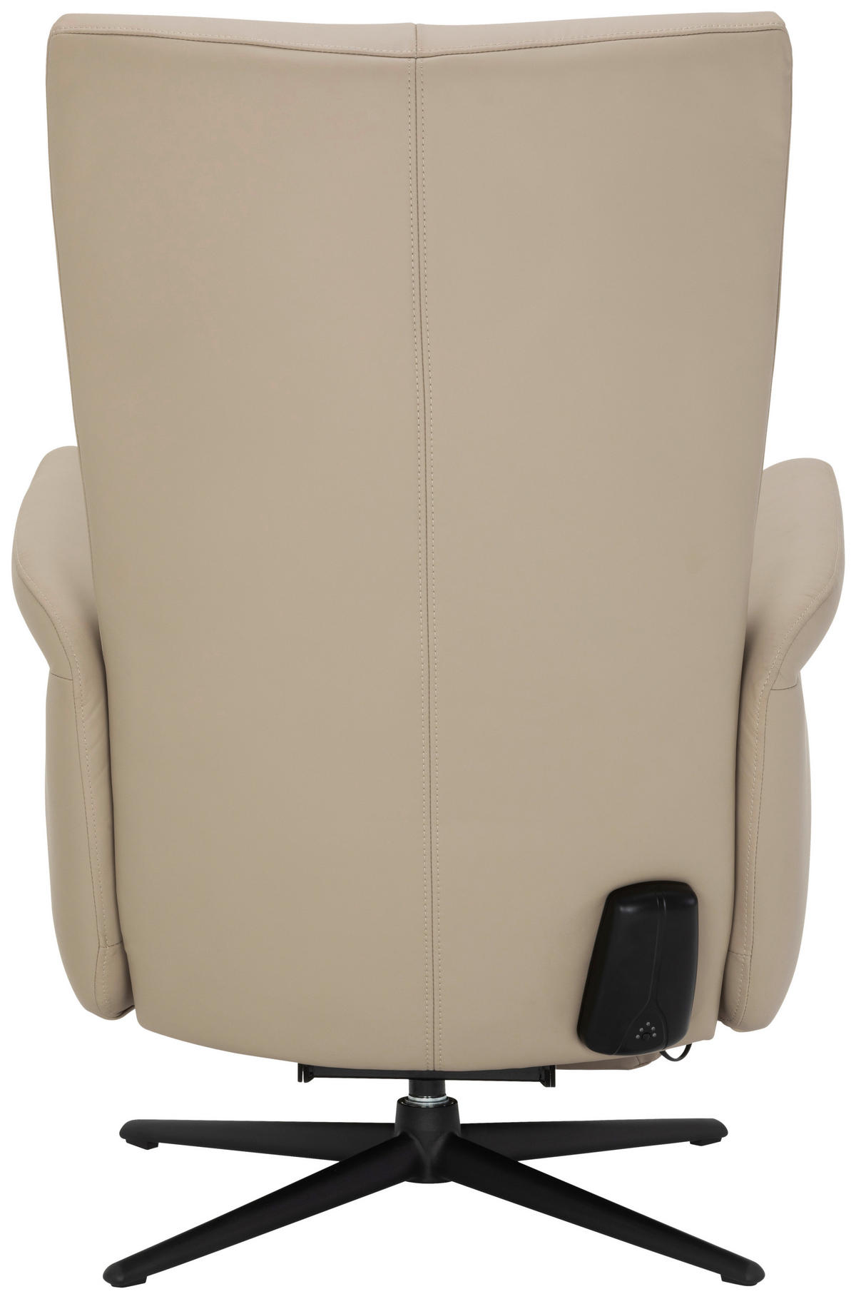 RELAXSESSEL Lederlook Echtleder    - Beige/Schwarz, KONVENTIONELL, Leder/Textil (75/111/90cm) - Livetastic