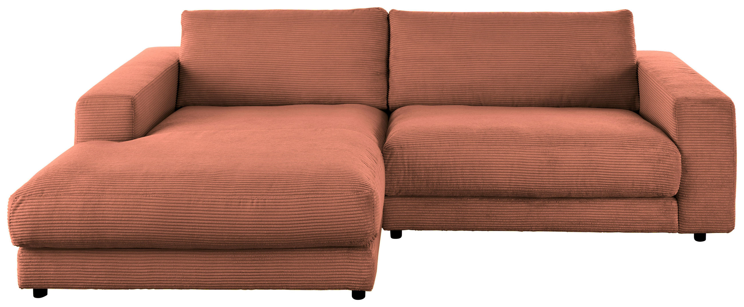 ECKSOFA in Cord Rostfarben  - Rostfarben/Schwarz, Design, Kunststoff/Textil (190/270cm) - Lomoco