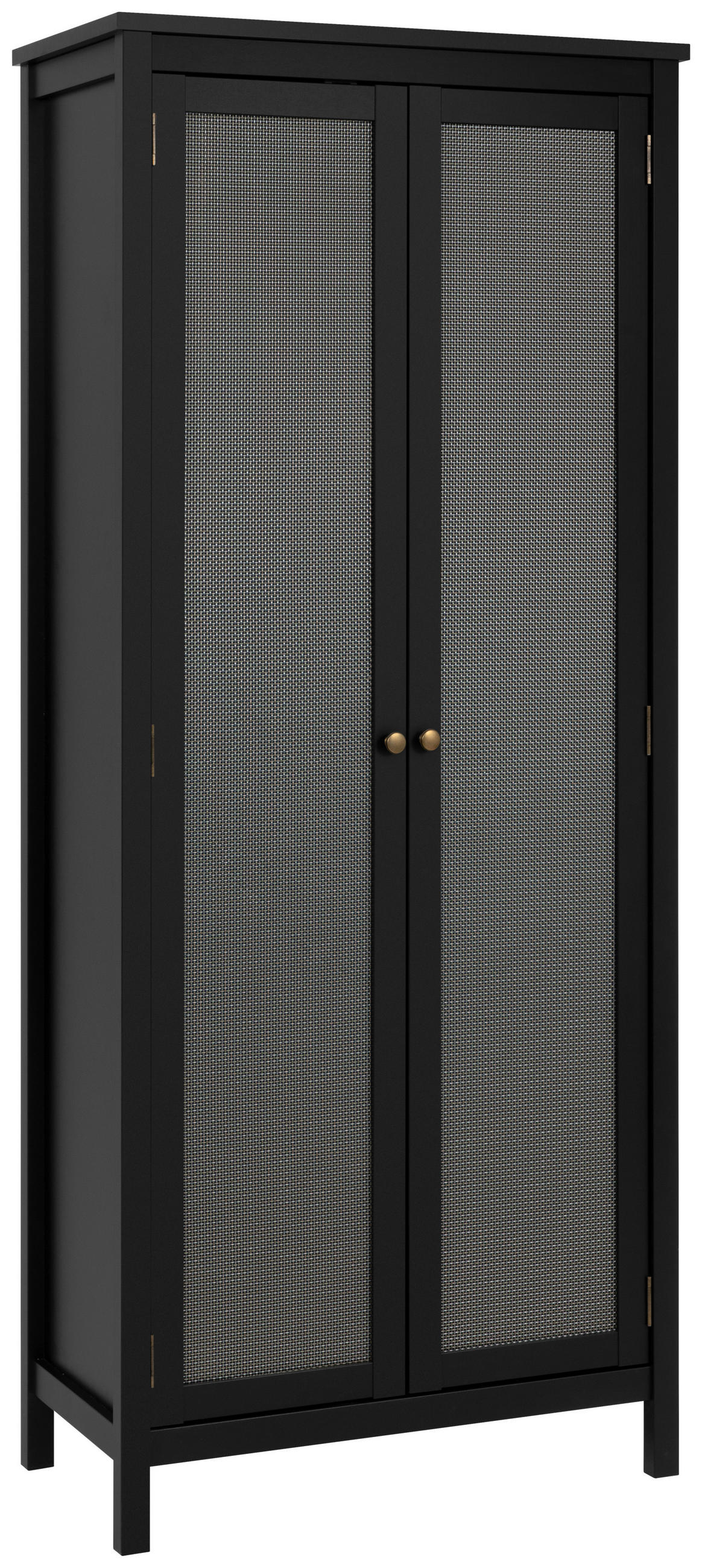 MEHRZWECKSCHRANK 80/187/40 cm  in Schwarz  - Messingfarben/Schwarz, Trend, Holzwerkstoff/Metall (80/187/40cm) - MID.YOU