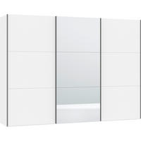 SCHWEBETÜRENSCHRANK  in Weiß  - Silberfarben/Weiß, Design, Glas/Holzwerkstoff (303,1/220/46cm) - Jutzler