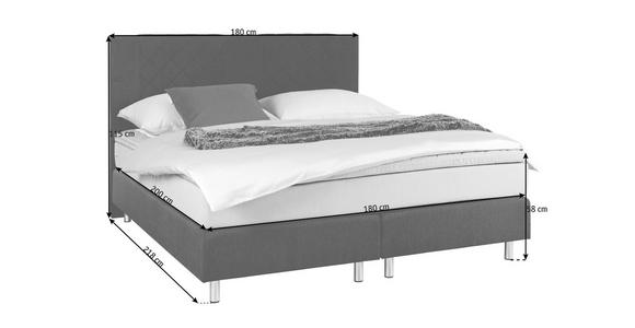 BOXSPRINGBETT 180/200 cm  in Anthrazit, Grau  - Anthrazit/Alufarben, Design, Holz (180/200cm) - Carryhome