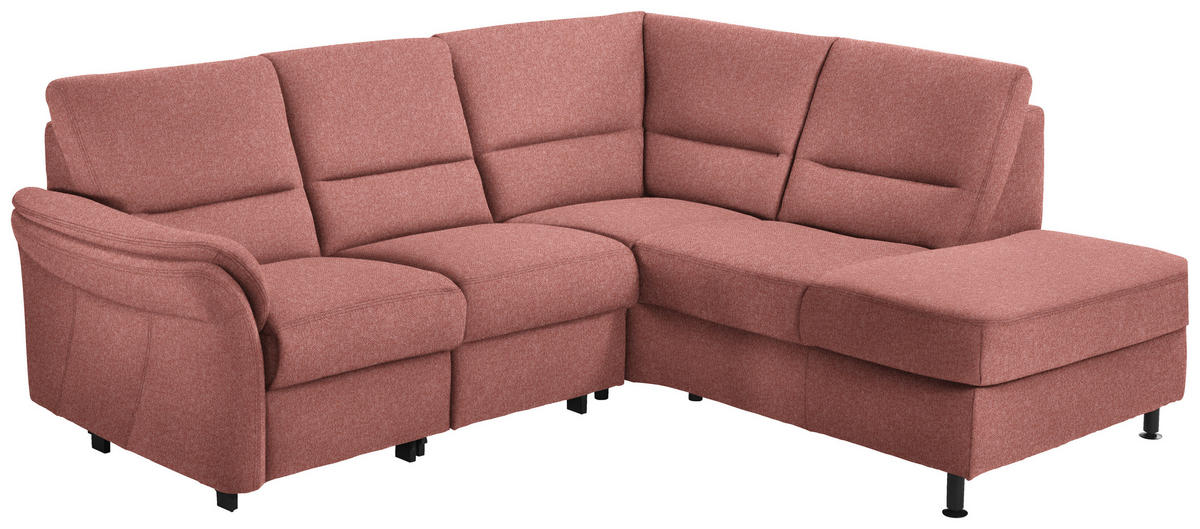 ECKSOFA in Flachgewebe Rot  - Rot/Schwarz, Modern, Textil/Metall (227/203cm) - Beldomo System