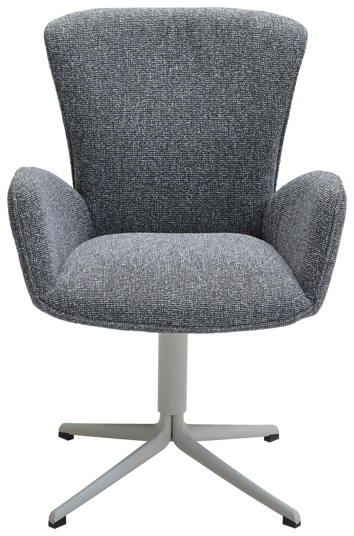 ARMLEHNSTUHL  in Eisen Jacquard, Flachgewebe  - Greige/Grau, Design, Textil/Metall (63/92/63cm) - Valdera