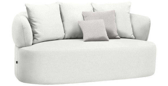 2-SITZER-SOFA in Bouclé Creme  - Creme/Schwarz, MODERN, Kunststoff/Textil (177/86/105cm) - Hom`in