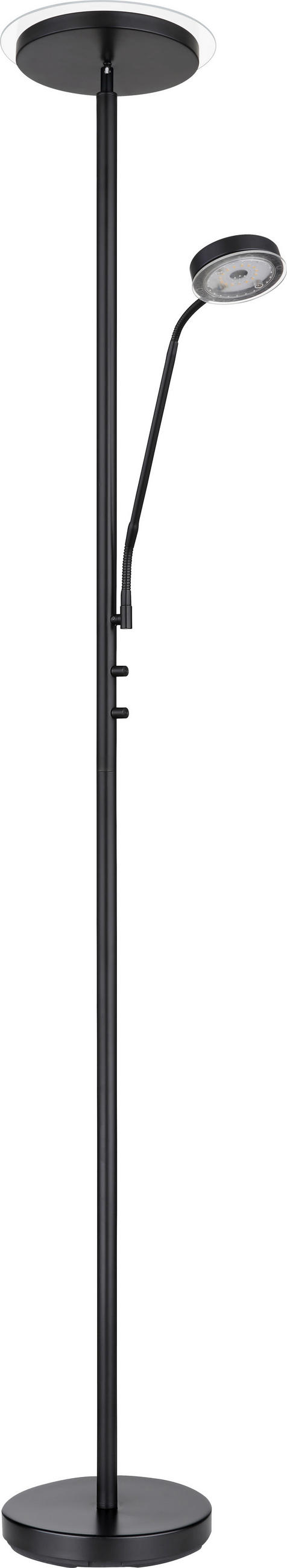 LED-STEHLEUCHTE 26/180 cm    - Schwarz, Basics, Glas/Kunststoff (26/180cm) - Novel