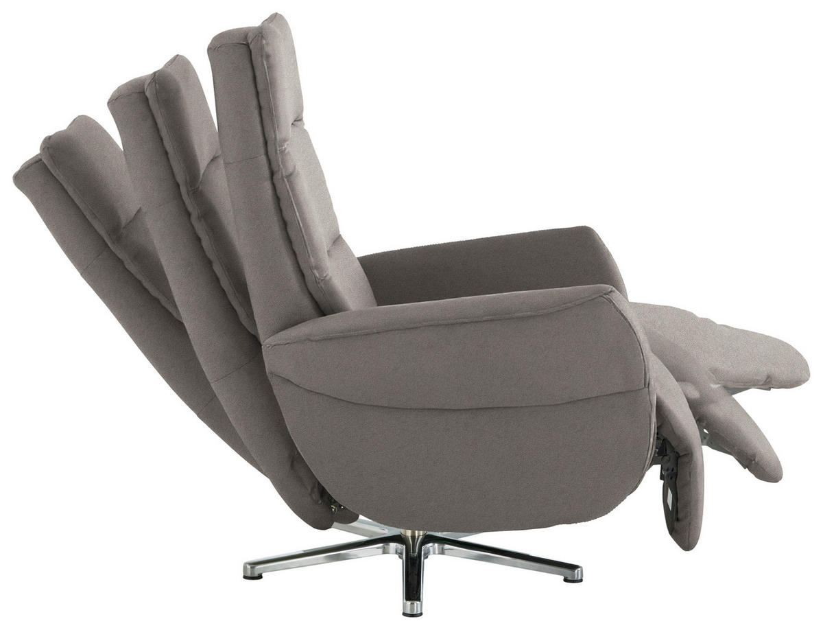 RELAXSESSEL in Textil Hellgrau  - Chromfarben/Hellgrau, Design, Textil/Metall (78/113/83cm) - Beldomo Speed