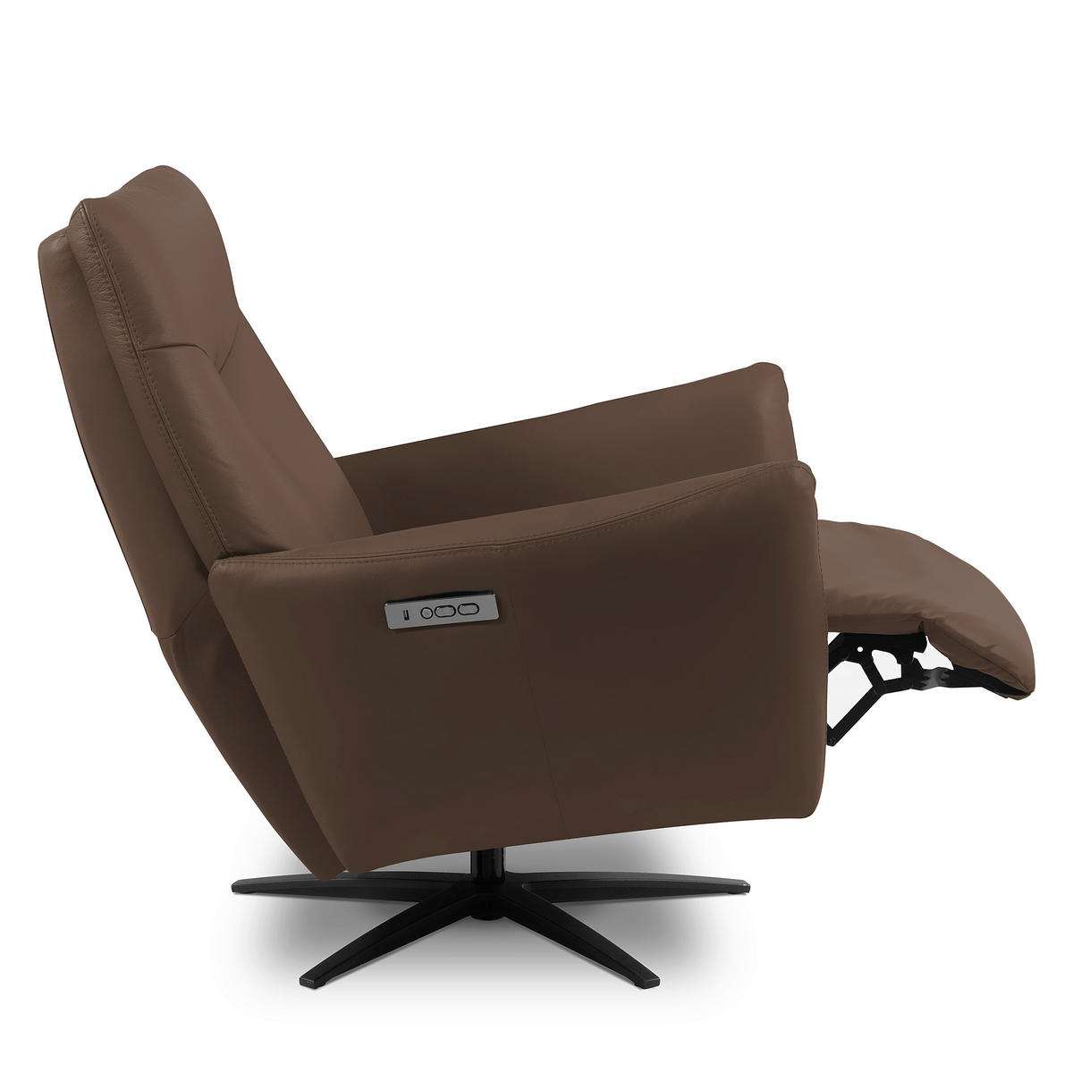 RELAXSESSEL Leder Braun  - Schwarz/Braun, Design, Leder/Metall (76/107/88cm) - Livetastic