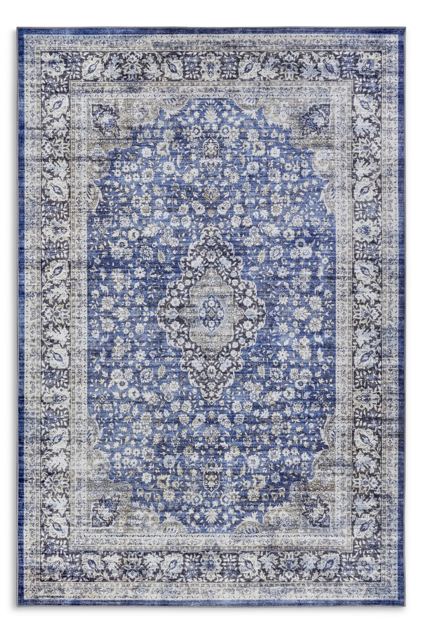 VINTAGE-TEPPICH 80/150/150 cm Asya Creme, Dunkelblau  - Creme/Dunkelblau, Design, Kunststoff/Textil (80/150/150cm)