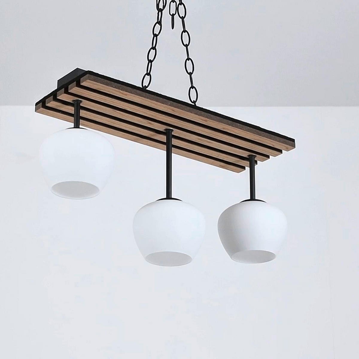 HÄNGELEUCHTE 60/16/35 cm   - Eichefarben/Schwarz, Trend, Glas/Holzwerkstoff (60/16/35cm) - Collet's Monde