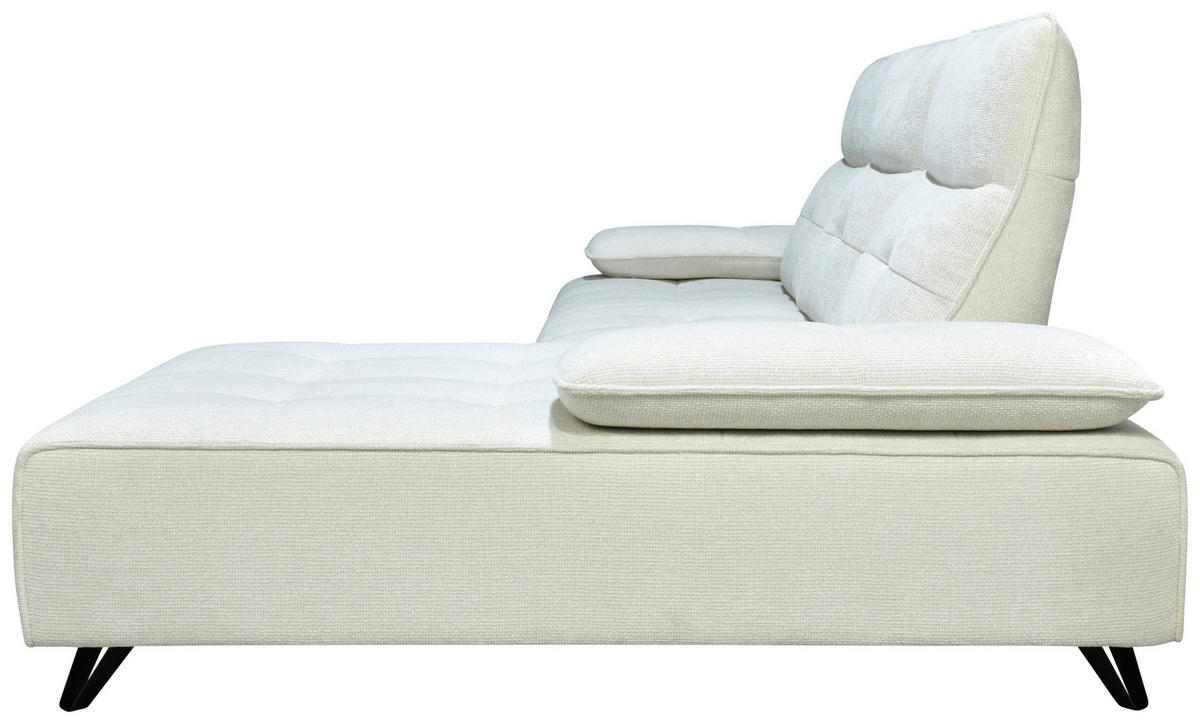 ECKSOFA Creme Chenille  - Creme/Schwarz, Design, Kunststoff/Textil (314/162cm) - Livetastic