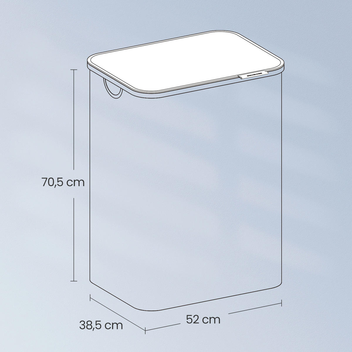 WÄSCHEKORB - Schwarz, Basics, Naturmaterialien/Textil (52/70.5/38.5cm)