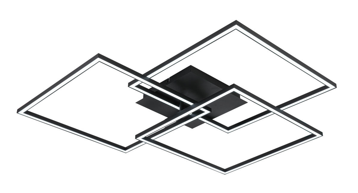 LED PLAFONJERA  - bela/crna, Trendi, metal/plastika (70/70/9cm) - Novel