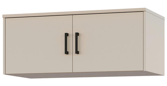 AUFSATZSCHRANK 106/43/54 cm   - Kaschmir/Schwarz, Basics, Holzwerkstoff/Metall (106/43/54cm) - Xora
