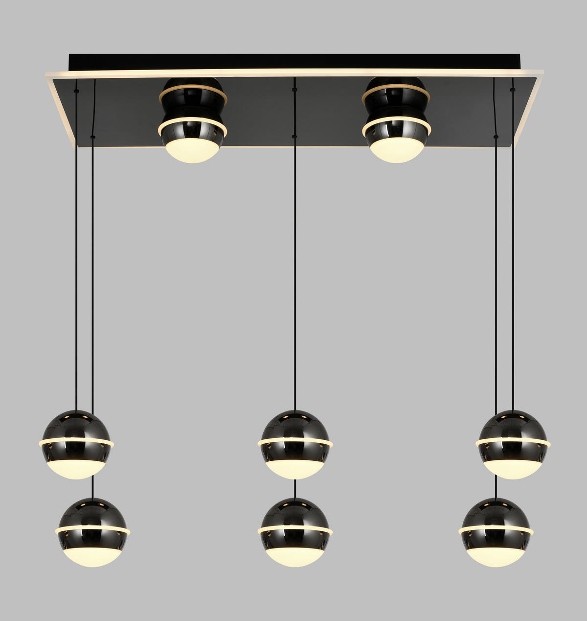 LED-HÄNGELEUCHTE Biarritz 75/150/30 cm  - Schwarzchrom, Design, Kunststoff/Metall (75/150/30cm)