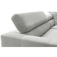 ECKSOFA in Feincord Hellgrau  - Hellgrau/Schwarz, KONVENTIONELL, Textil/Metall (311/219cm) - Hom`in