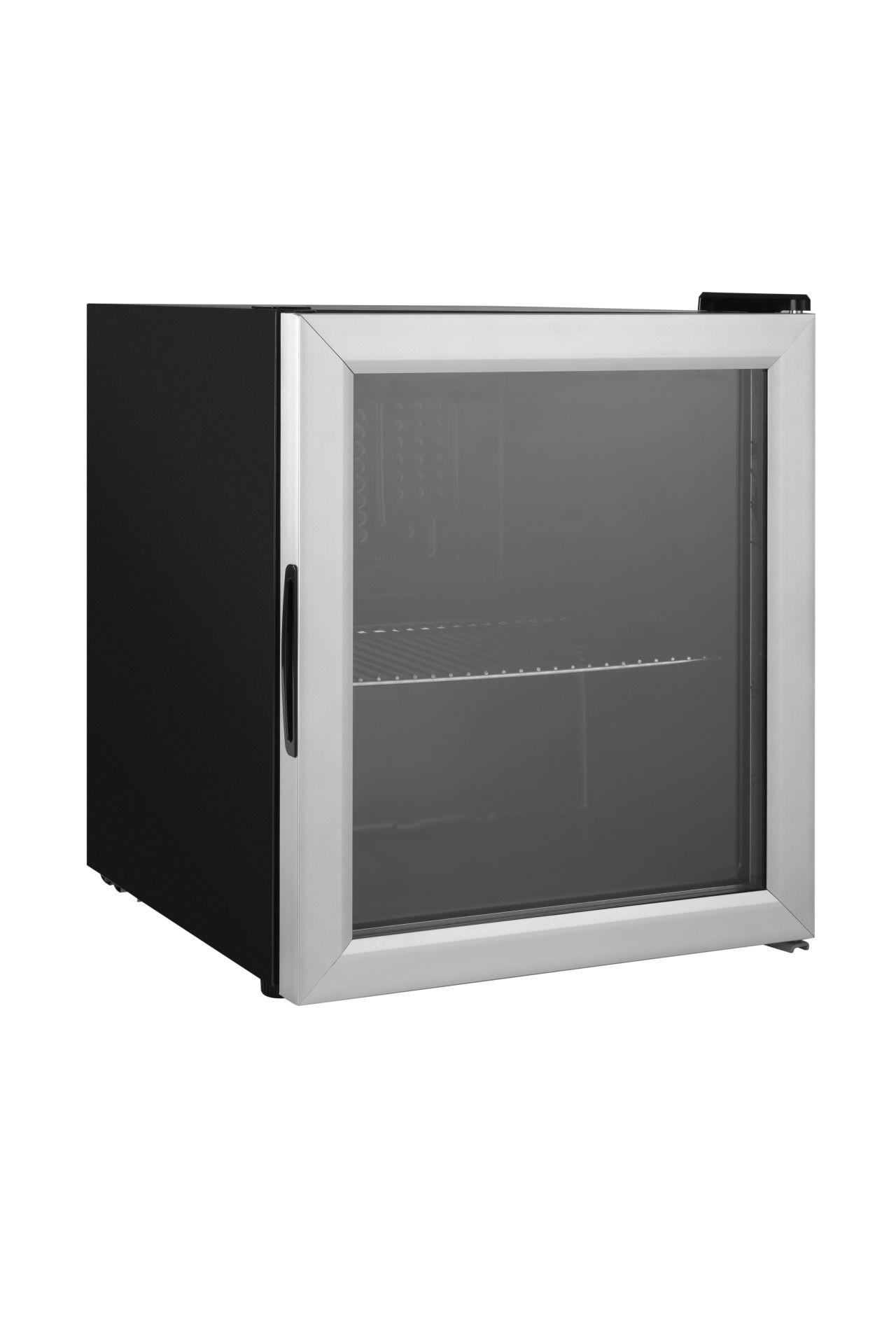 MINIKÜHLSCHRANK 44/53/47 cm BG-49  - Silberfarben/Schwarz, Basics, Glas/Metall (44/53/47cm)