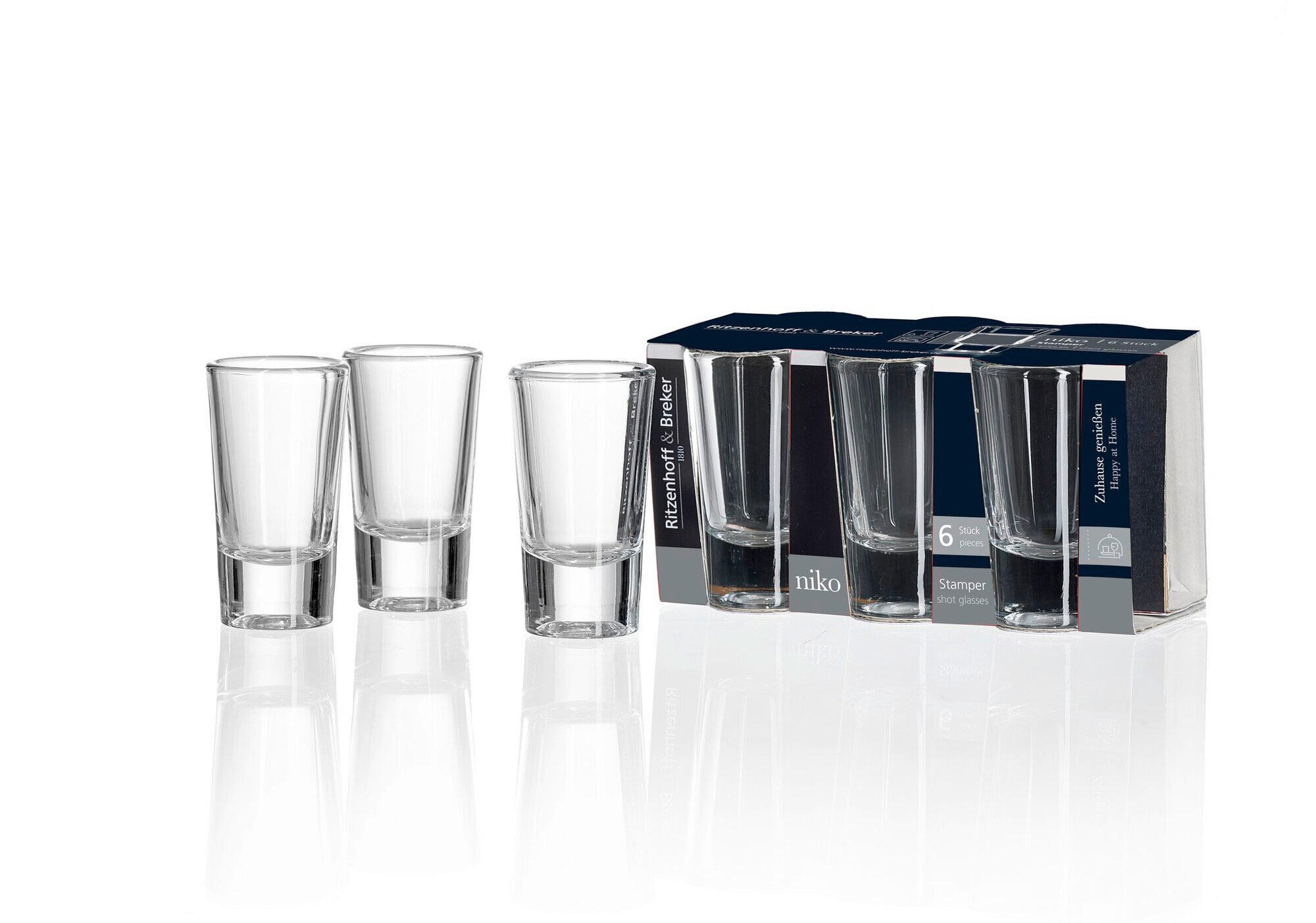 SCHNAPS-GLÄSERSET Niko 6-teilig 30 ml  - Klar, KONVENTIONELL, Glas (14/7/7cm) - Ritzenhoff Breker
