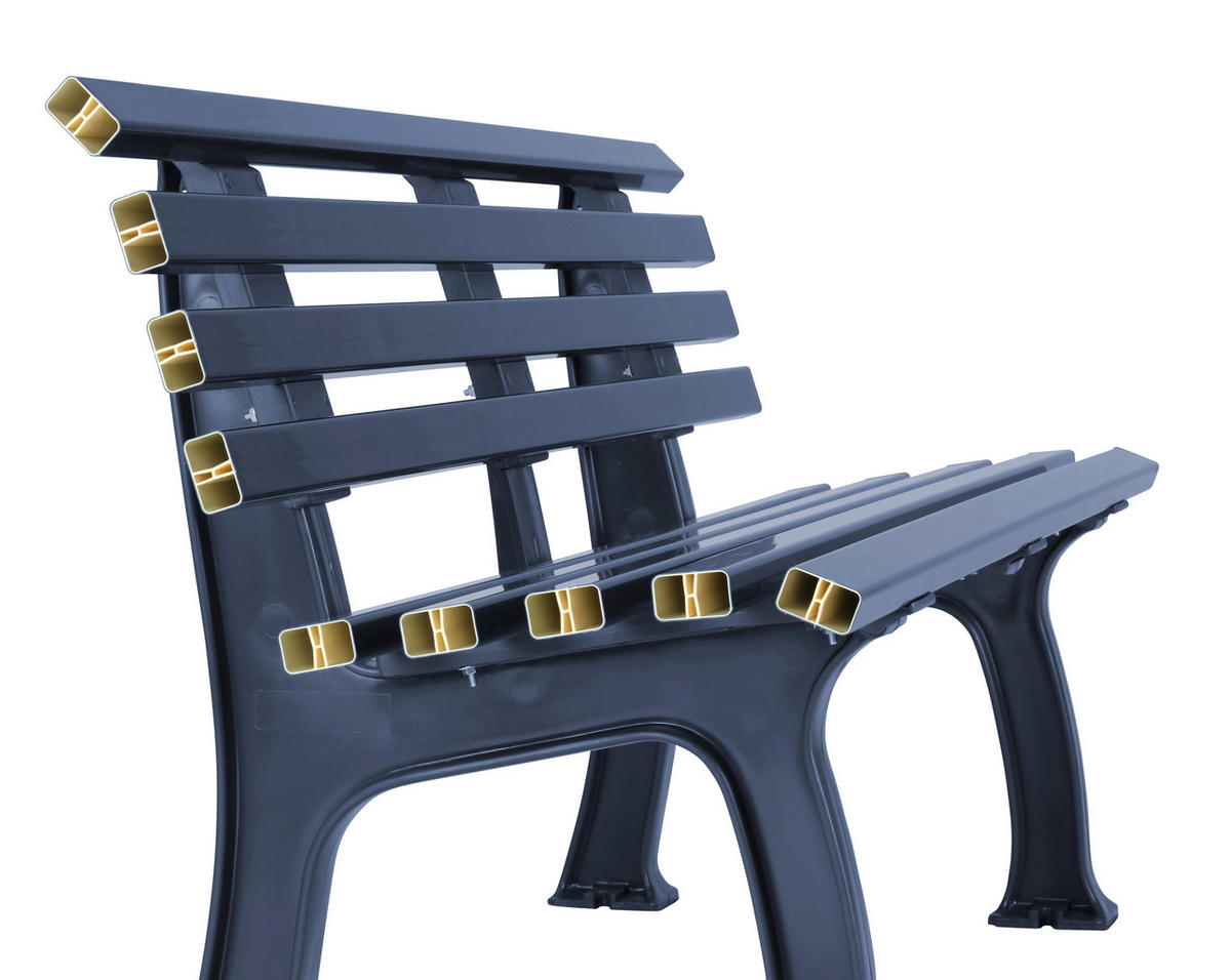 GARTENBANK 150/74/54 cm   - Blau, Basics, Kunststoff (150/74/54cm) - Modante
