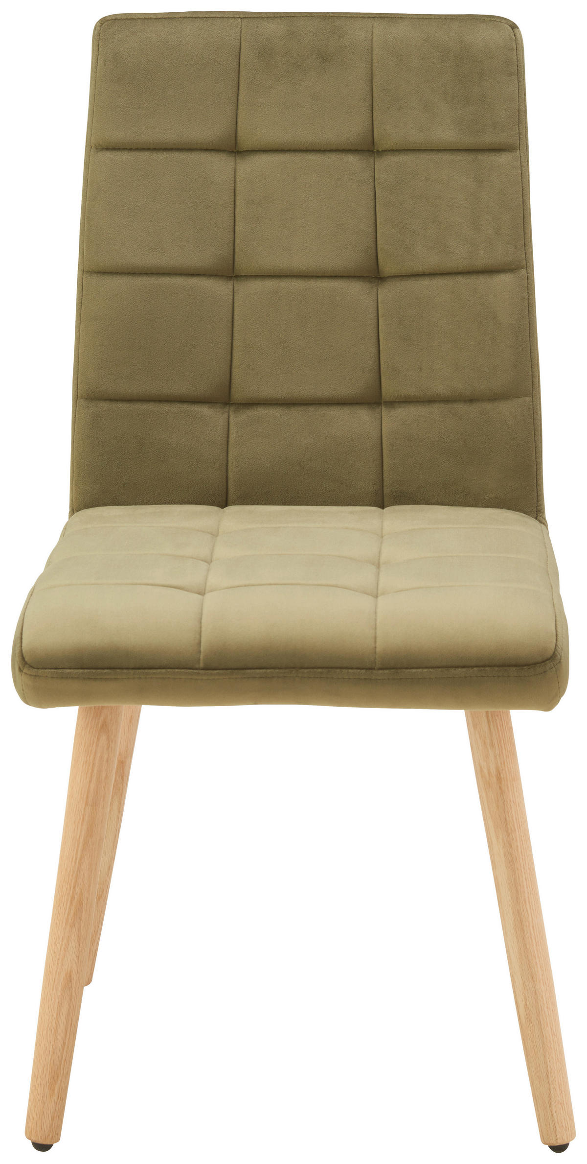 STUHL Samt Grün, Eichefarben Eiche vollmassiv  - Eichefarben/Grün, MODERN, Holz/Textil (47/89/61cm) - MID.YOU