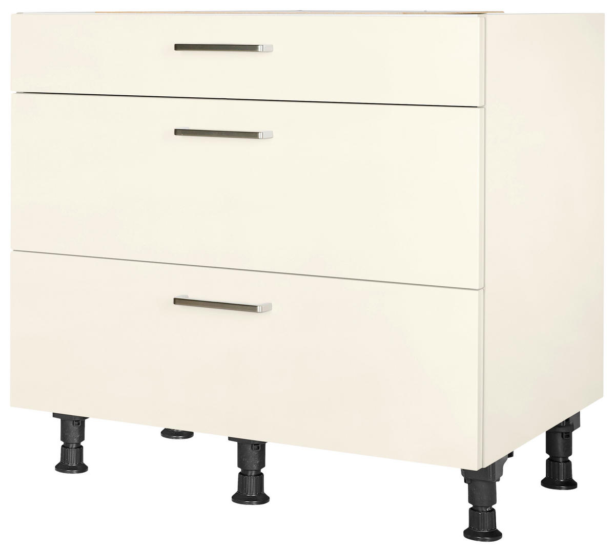 SCHUBKASTENUNTERSCHRANK 90/87/56 cm  in Magnolie  - Edelstahlfarben/Magnolie, MODERN, Holzwerkstoff/Metall (90/87/56cm) - Nobilia