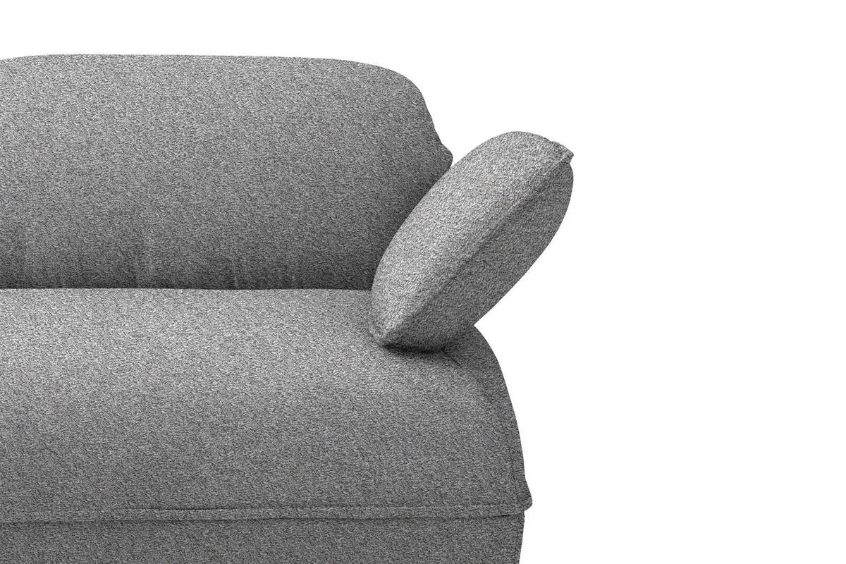 ECKSOFA Chenille Grau  - Schwarz/Grau, Design, Kunststoff/Textil (154/343cm) - Koinor
