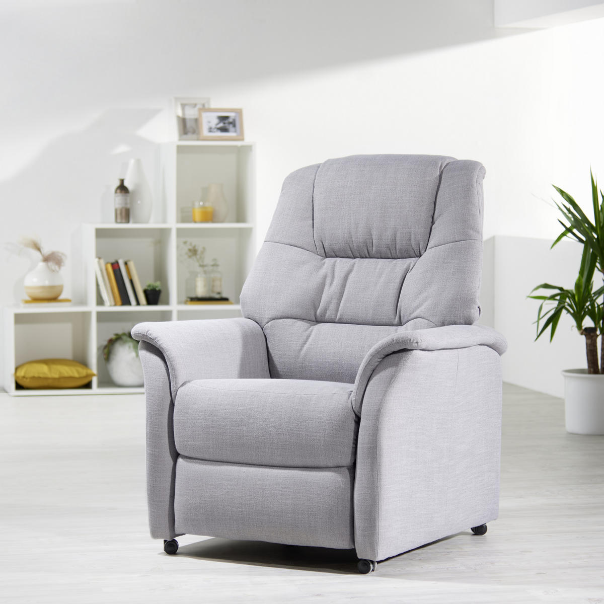 FERNSEHSESSEL  mit Relaxfunktion Flachgewebe Grau  - Grau, KONVENTIONELL, Textil (85/107/84cm) - Welnova