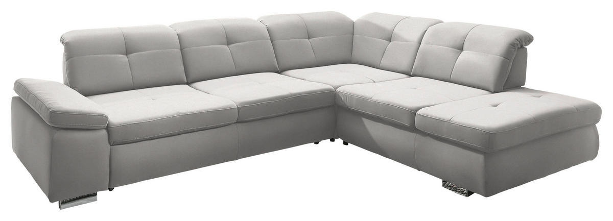 ECKSOFA  in Mikrofaser Creme  312/260 cm  - Chromfarben/Creme, Design, Textil/Metall (312/260cm) - Beldomo Style