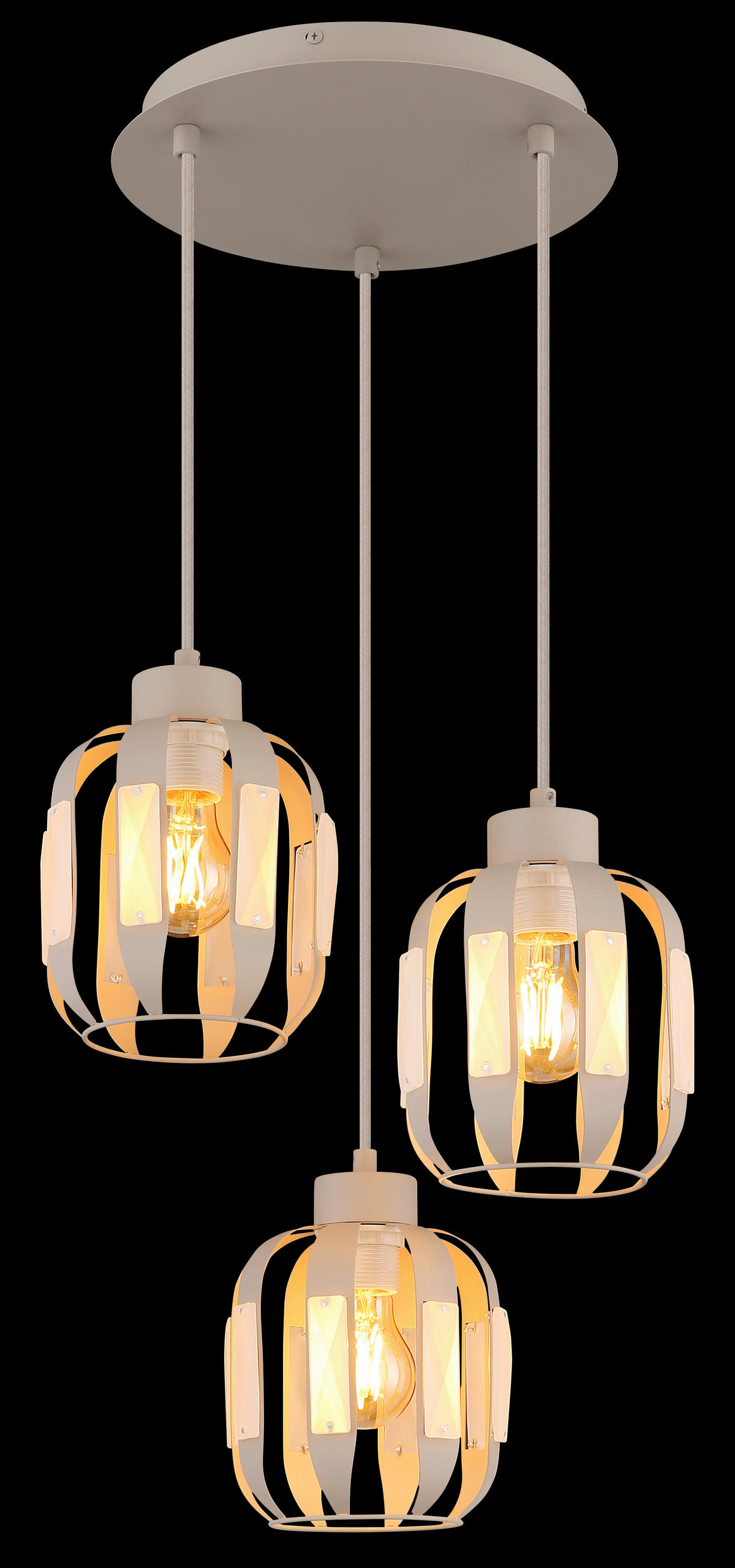 HÄNGELEUCHTE Arlen 38/120 cm   - Sandfarben/Beige, Design, Glas/Textil (38/120cm) - Globo