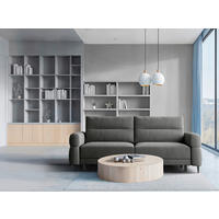 SCHLAFSOFA Nordic in Velours Graphitfarben  - Schwarz/Graphitfarben, Basics, Textil/Metall (232/94/102cm) - Livetastic