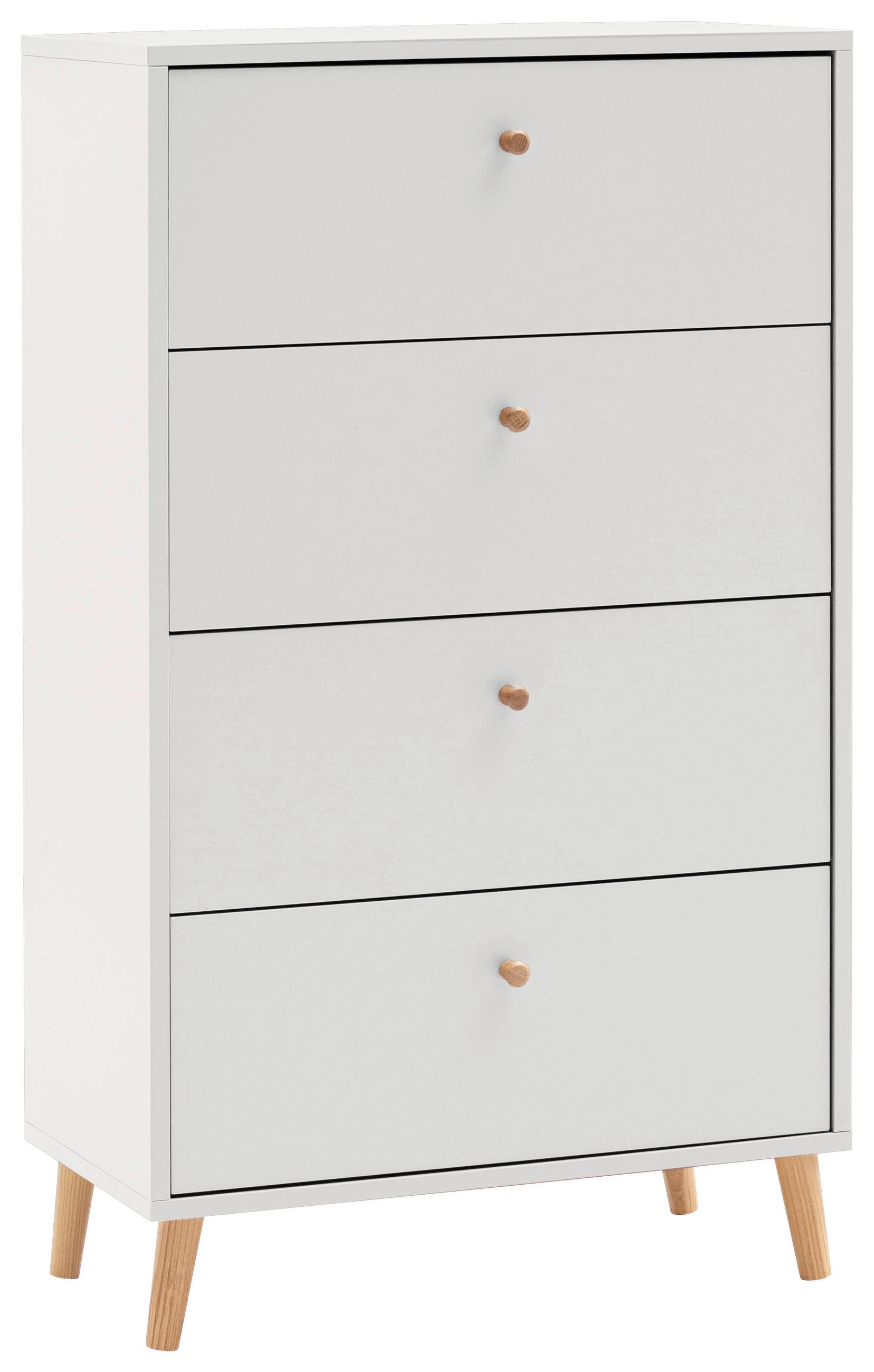 KOMMODE , 60,1/101,3/33 cm, 4 Schublade(n)  - Weiß, Design, Holz/Holzwerkstoff (60,1/101,3/33cm) - MID.YOU