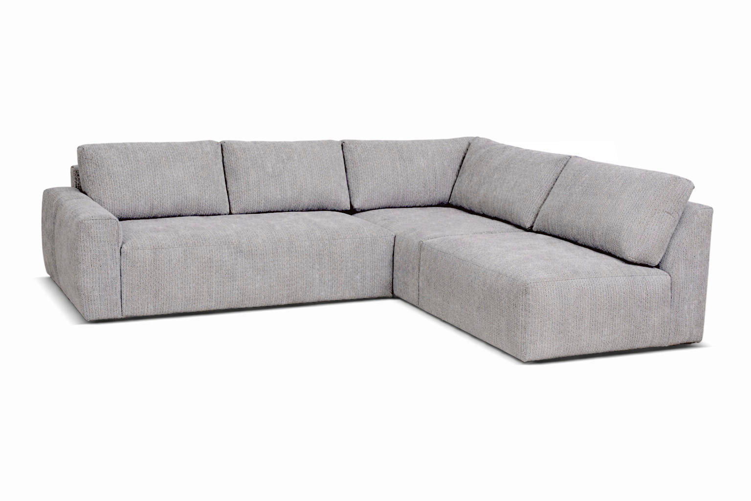 ECKSOFA  MAZA Hellgrau Cord  - Hellgrau/Schwarz, Design, Textil (275/237cm) - Livetastic