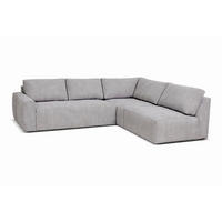 ECKSOFA  MAZA Hellgrau Cord  - Hellgrau/Schwarz, Design, Textil (275/237cm) - Livetastic